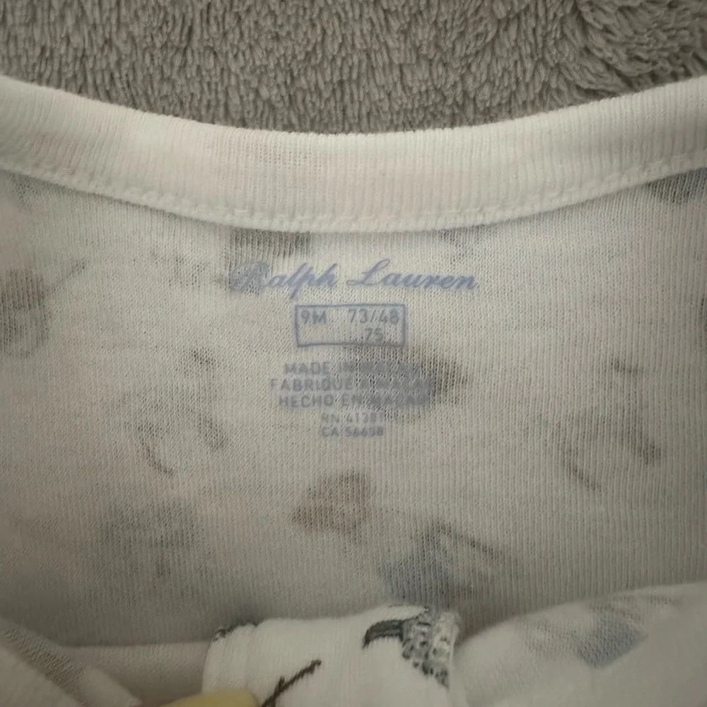 Ralph Lauren Kids' White Printed Footie